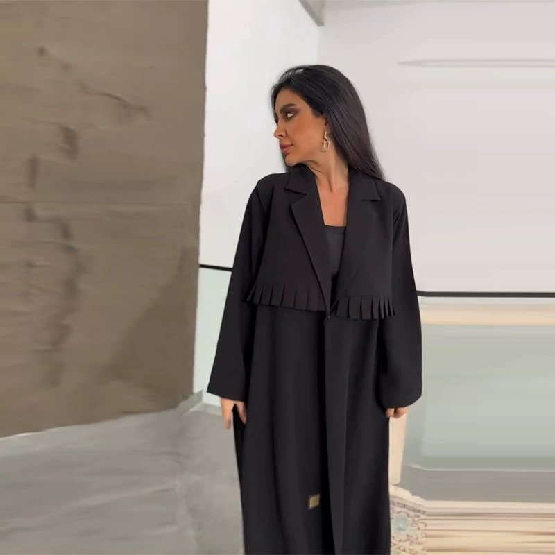 Casual Loose-fitting Fashionable Long Trench Coat With Long Sleeves - Image 3