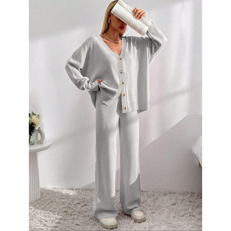 Buttons Front Cardigan Drop-shoulder Collar Cardigan Coat - Image 5