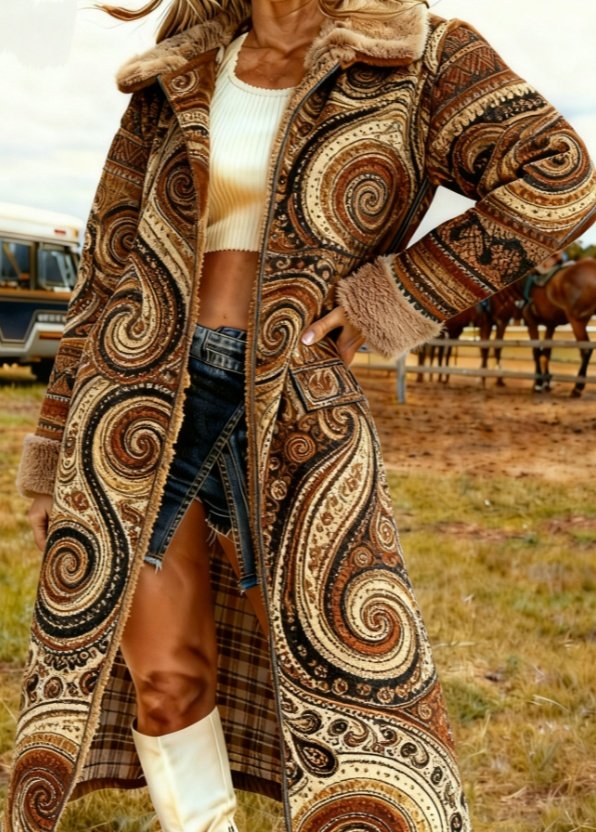 Women's New Long Sleeved Large Woolen Overcoat - Image 4