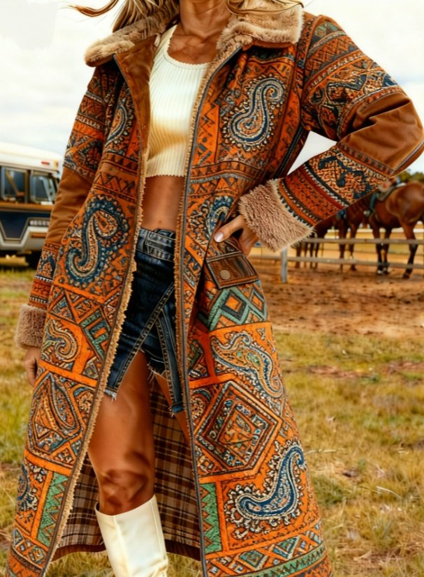 Women's New Long Sleeved Large Woolen Overcoat - Image 3