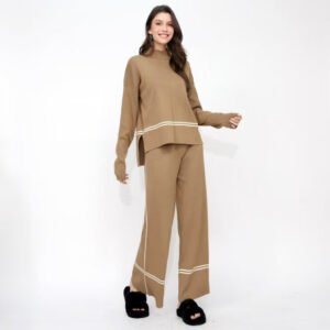 Fashionable And Versatile Autumn And Winter Knitted Two-piece Set