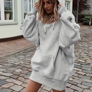 Women's Casual Hoodie With Kangaroo Pocket And Drawstring Waist - Comfortable And Stylish Sweatshirt For Everyday Wear