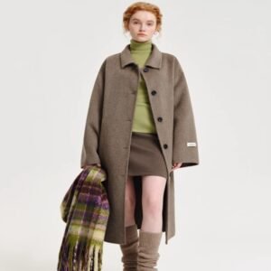 Double-sided Cashmere Lapel Wide Woolen Coat