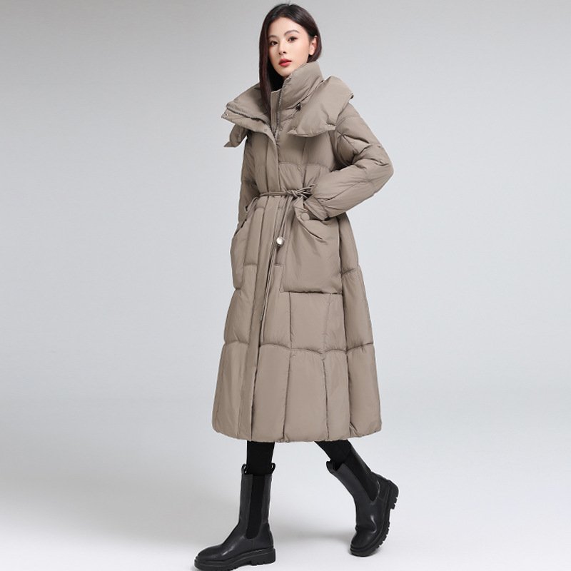 Knee-length Warm Cotton Coat Loose Thicken Waist-cinching Padded Jacket - Image 7