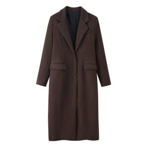 Women's Casual Solid Color Woolen Coat Jacket