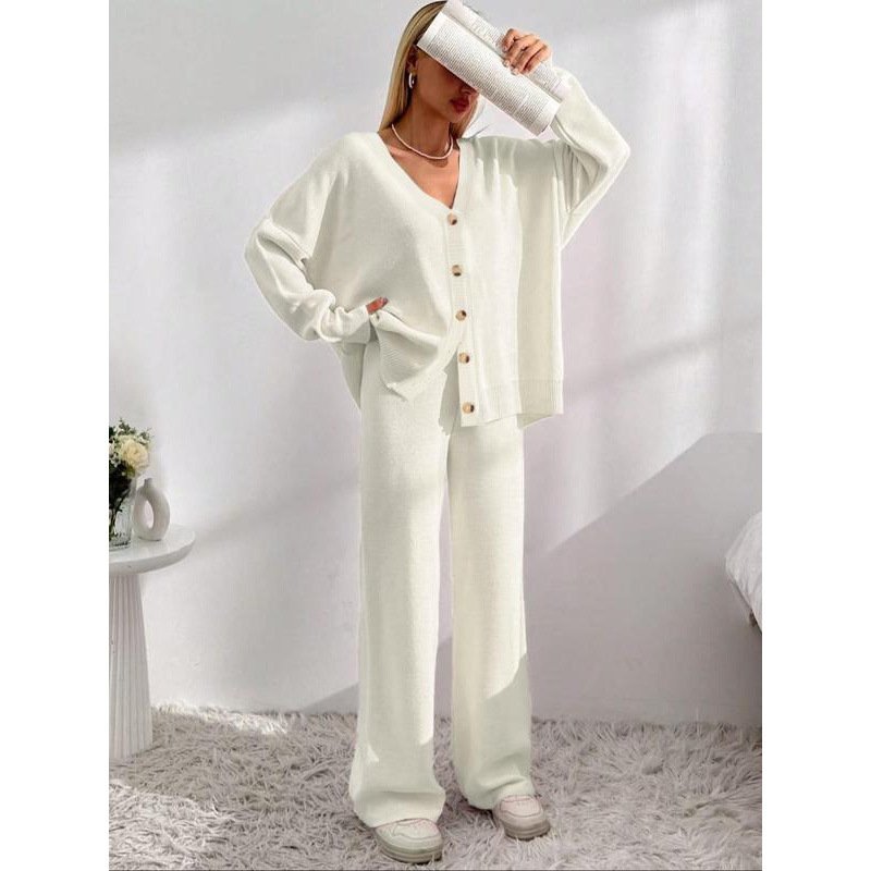 Buttons Front Cardigan Drop-shoulder Collar Cardigan Coat - Image 6