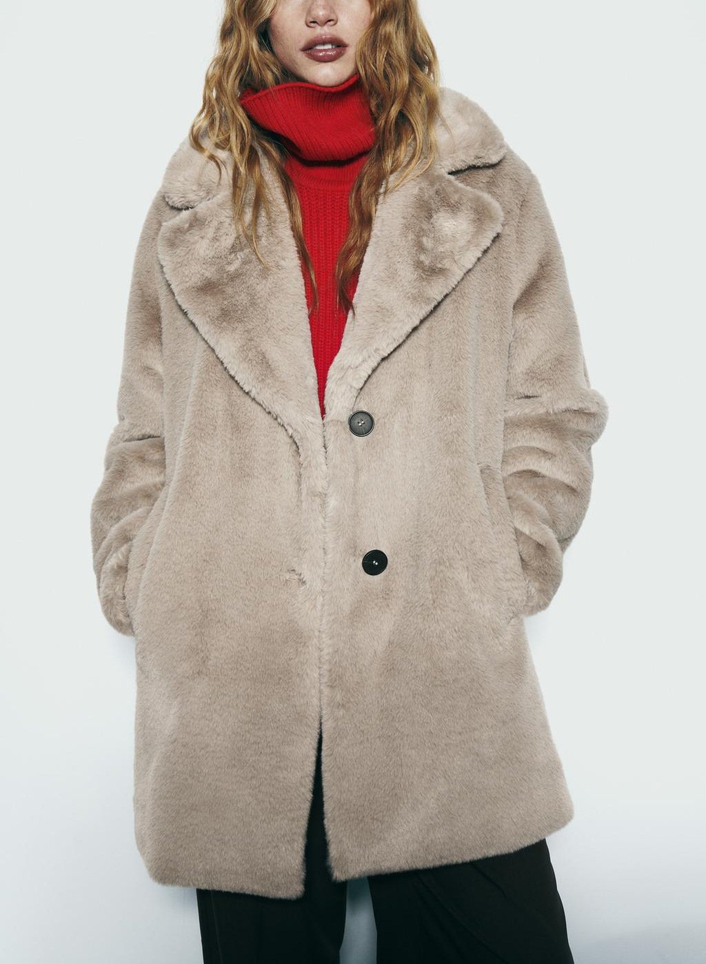Fall Winter Fashion Artificial Fur Women's Warm Mid-length Coat - Image 5
