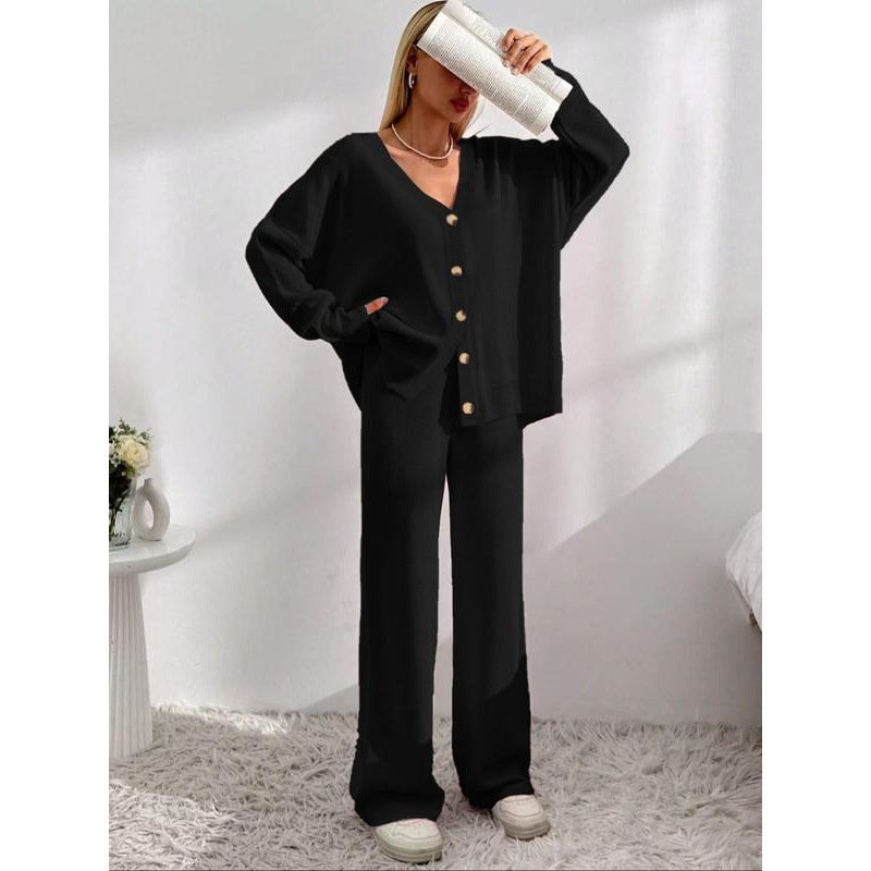 Buttons Front Cardigan Drop-shoulder Collar Cardigan Coat - Image 4
