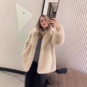 With Belt Artificial Wool Coat Mid-length