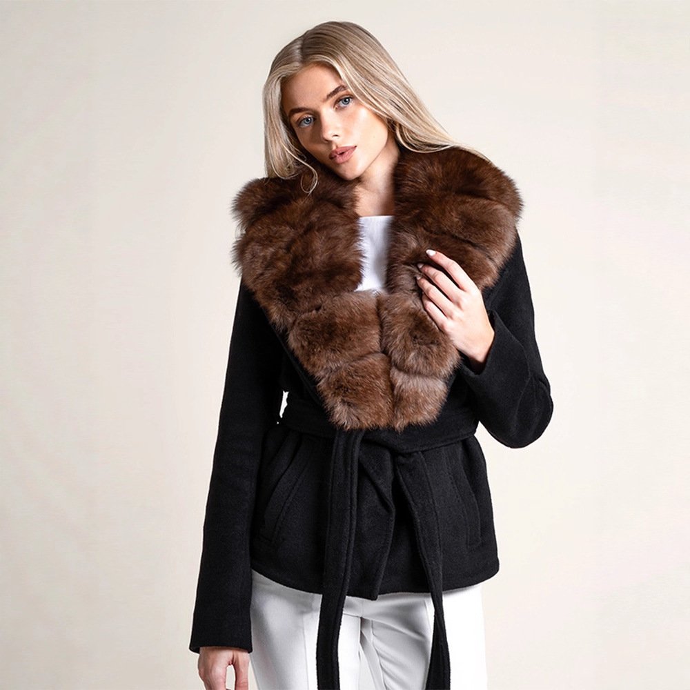 Women's Simple And Versatile Fur Collar Coat - Image 6