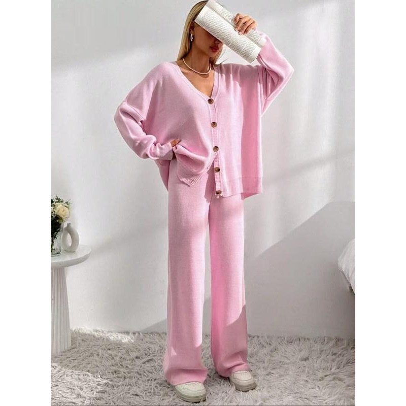 Buttons Front Cardigan Drop-shoulder Collar Cardigan Coat - Image 3