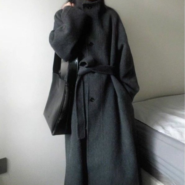 Women's New Wool Coat Petite Korean Mid-length - Image 3