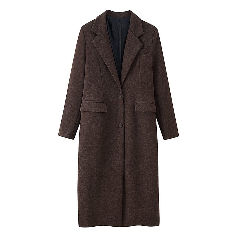 Women's Casual Solid Color Woolen Coat Jacket - Image 5