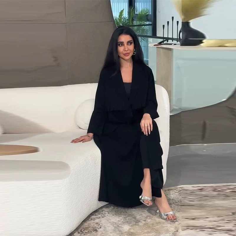 Casual Loose-fitting Fashionable Long Trench Coat With Long Sleeves - Image 2