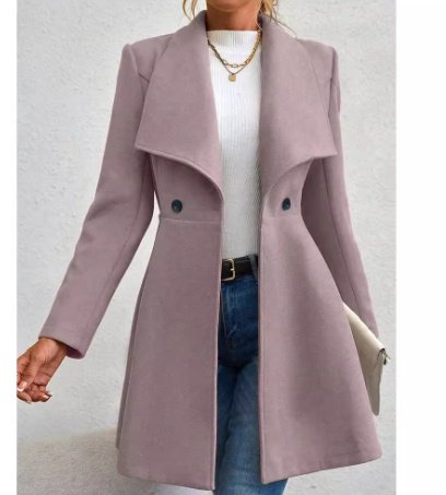 Slim-fit Long Fashion Lapel Women's Wool Coat - Image 6