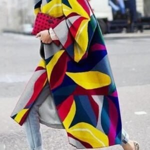 Bell-sleeve Printed Loose-fitting Ladies' Coat