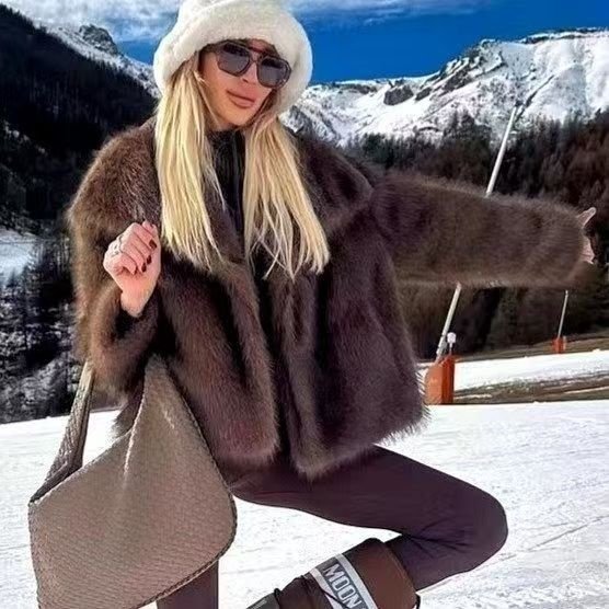 Faux Fur Coat Female Short Chic - Image 5