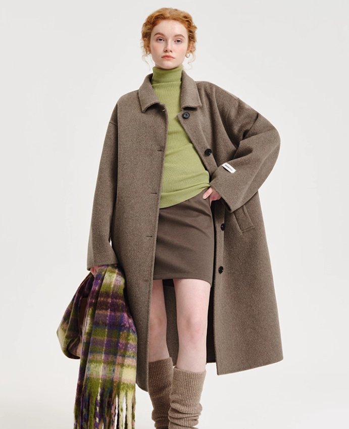 Double-sided Cashmere Lapel Wide Woolen Coat - Image 3