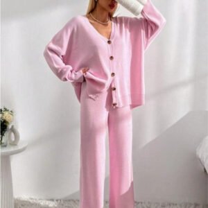 Buttons Front Cardigan Drop-shoulder Collar Cardigan Coat