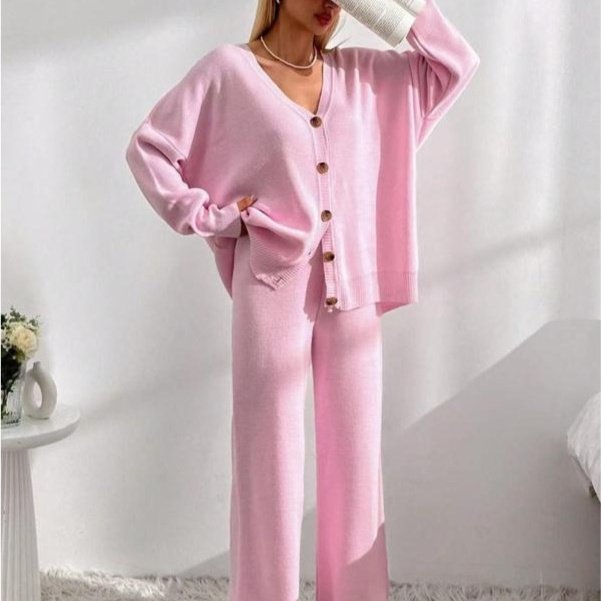 Buttons Front Cardigan Drop-shoulder Collar Cardigan Coat