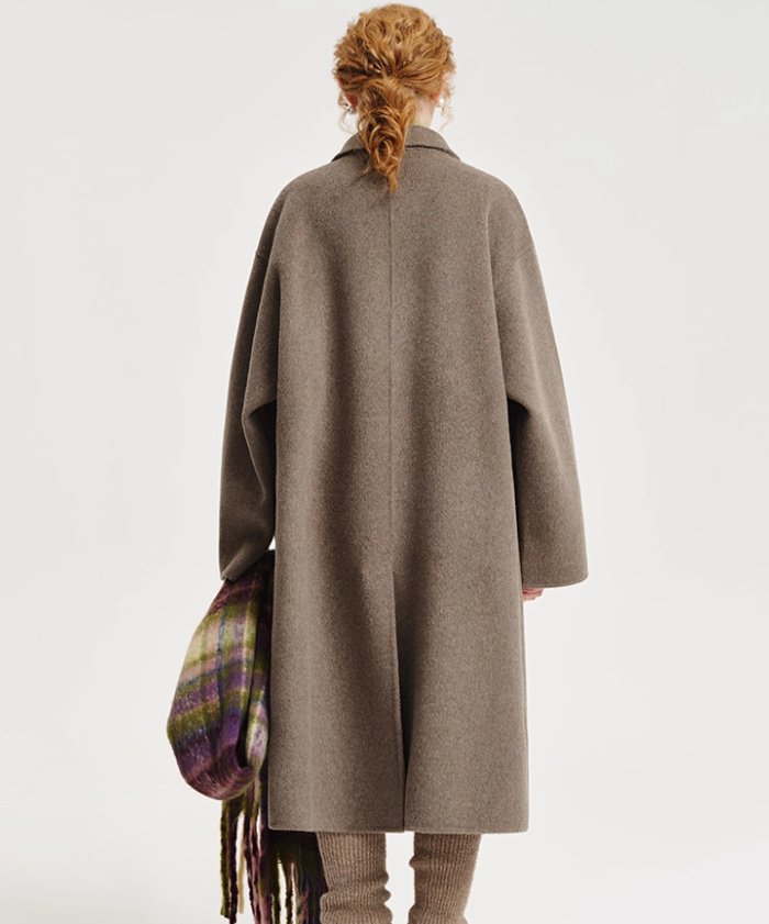 Double-sided Cashmere Lapel Wide Woolen Coat - Image 2