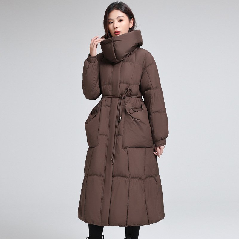 Knee-length Warm Cotton Coat Loose Thicken Waist-cinching Padded Jacket - Image 9