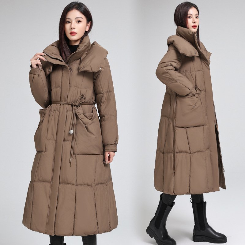 Knee-length Warm Cotton Coat Loose Thicken Waist-cinching Padded Jacket - Image 2