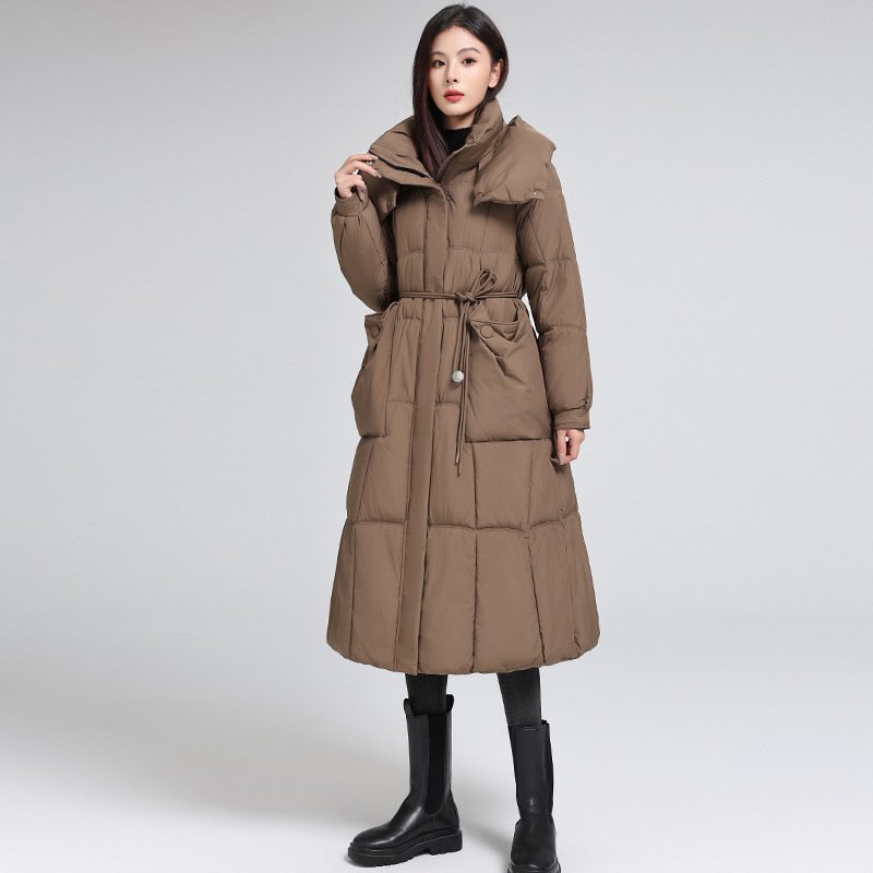 Knee-length Warm Cotton Coat Loose Thicken Waist-cinching Padded Jacket - Image 8