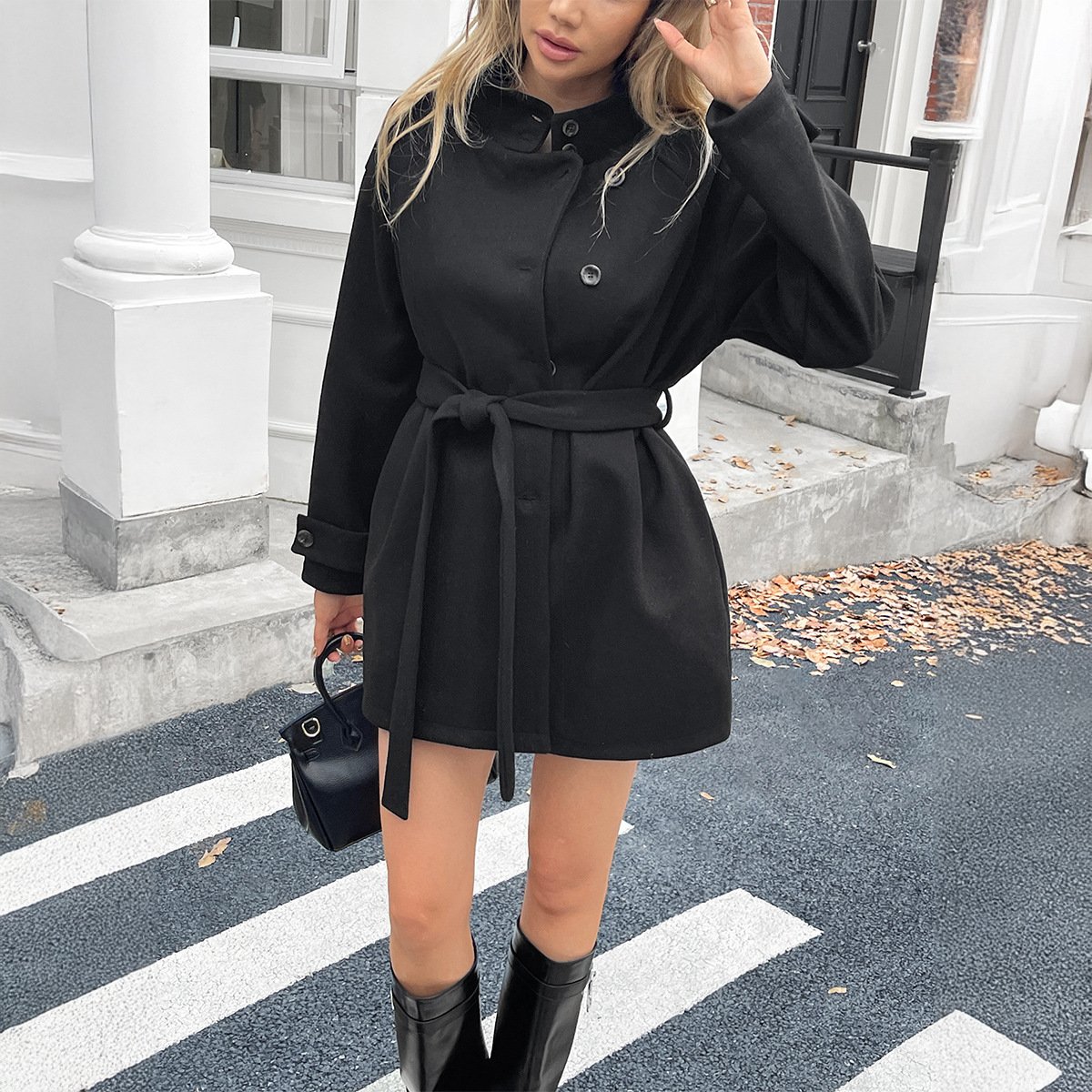 Women's Long Sleeve Sweater Overcoat Coat - Image 4